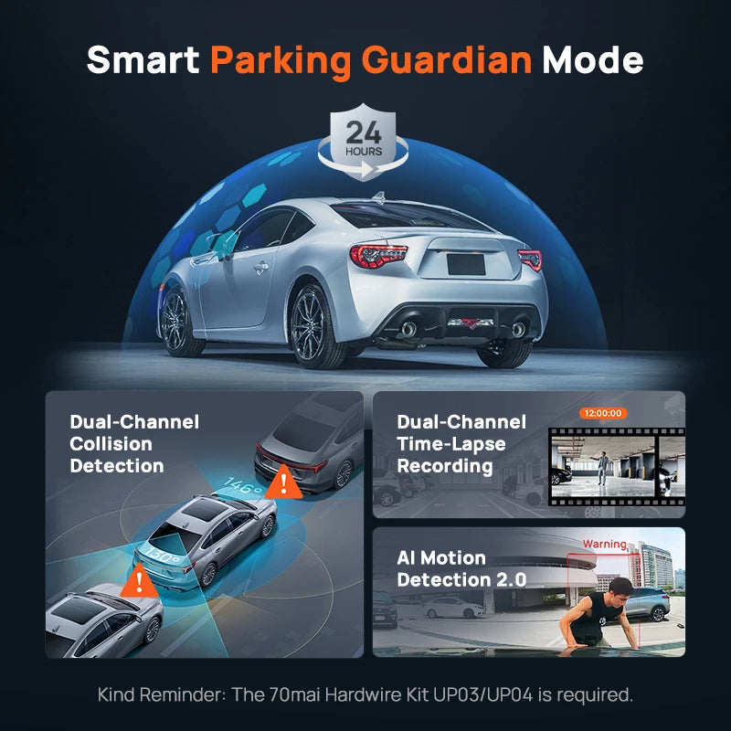 70mai Dash Cam Omni X800 (Global Version) – 4K HDR + 360° Rotating Dual-Channel