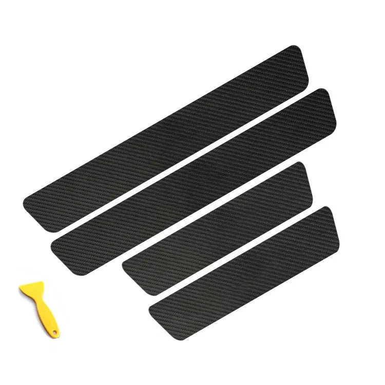 4-Pack Carbon Fiber Leather Door Sill Guards