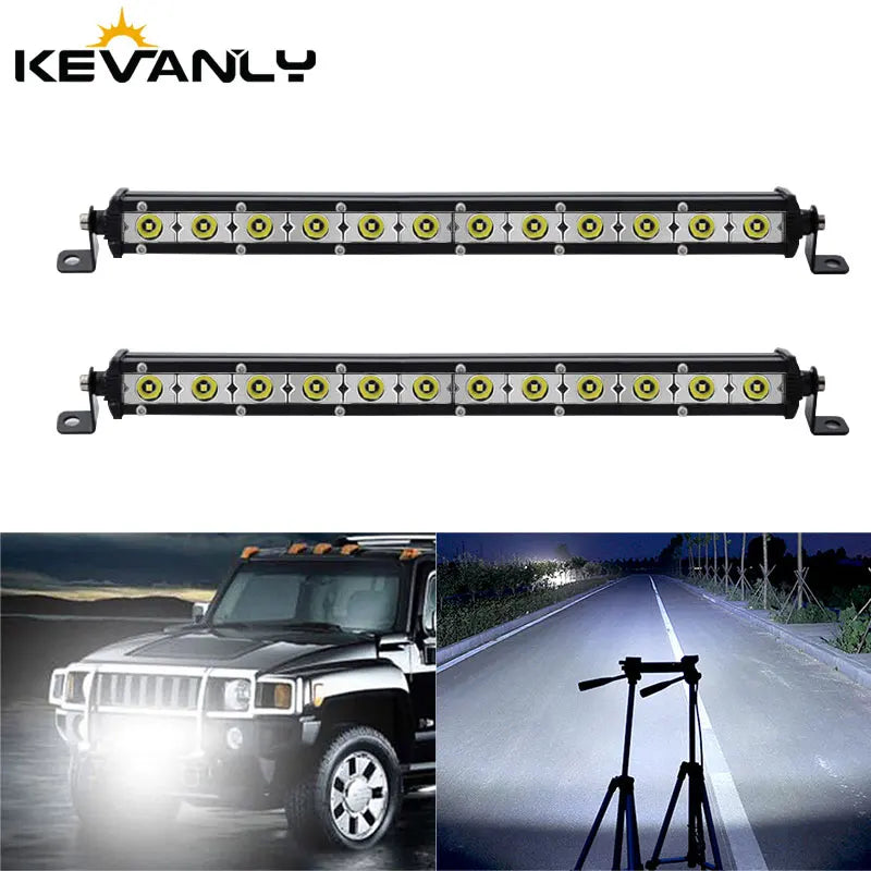 2-Pack 36W LED Light Bars (12-LED, 6000K White)