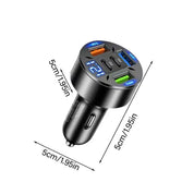 3-Port Digital Display Car Charger (PD Fast Charging)