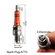 3-Electrode Racing Spark Plugs (A7TC/D8TC) – GY6/CG 50-150CC
