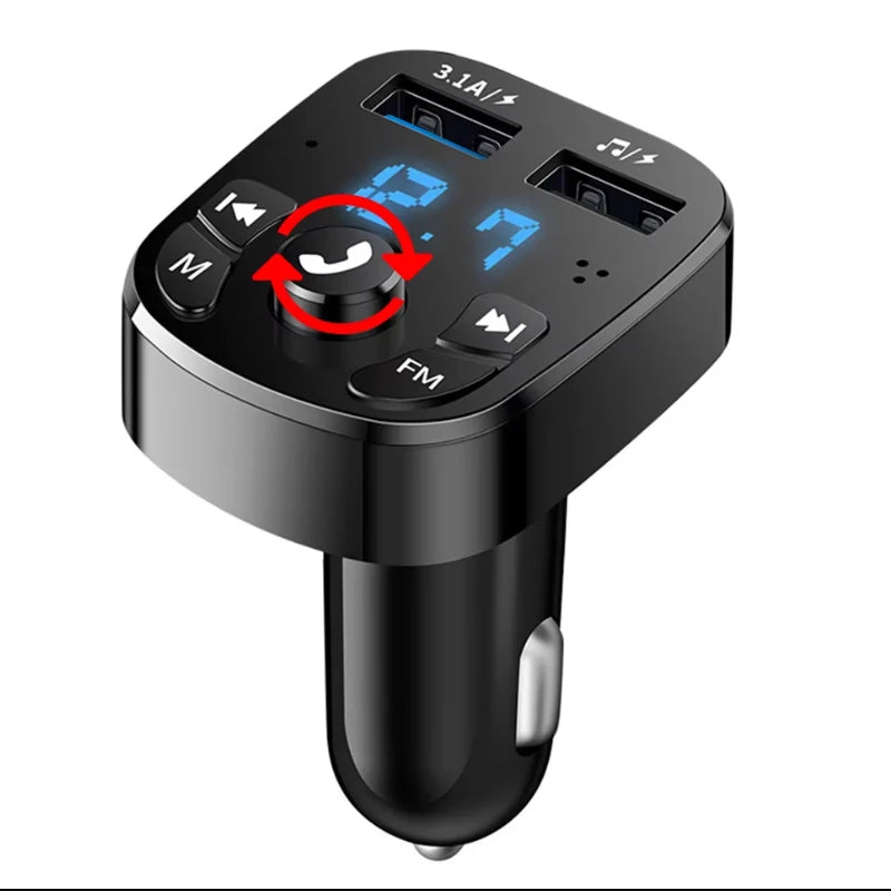 Bluetooth 5.0 FM Transmitter & Dual USB Car Charger