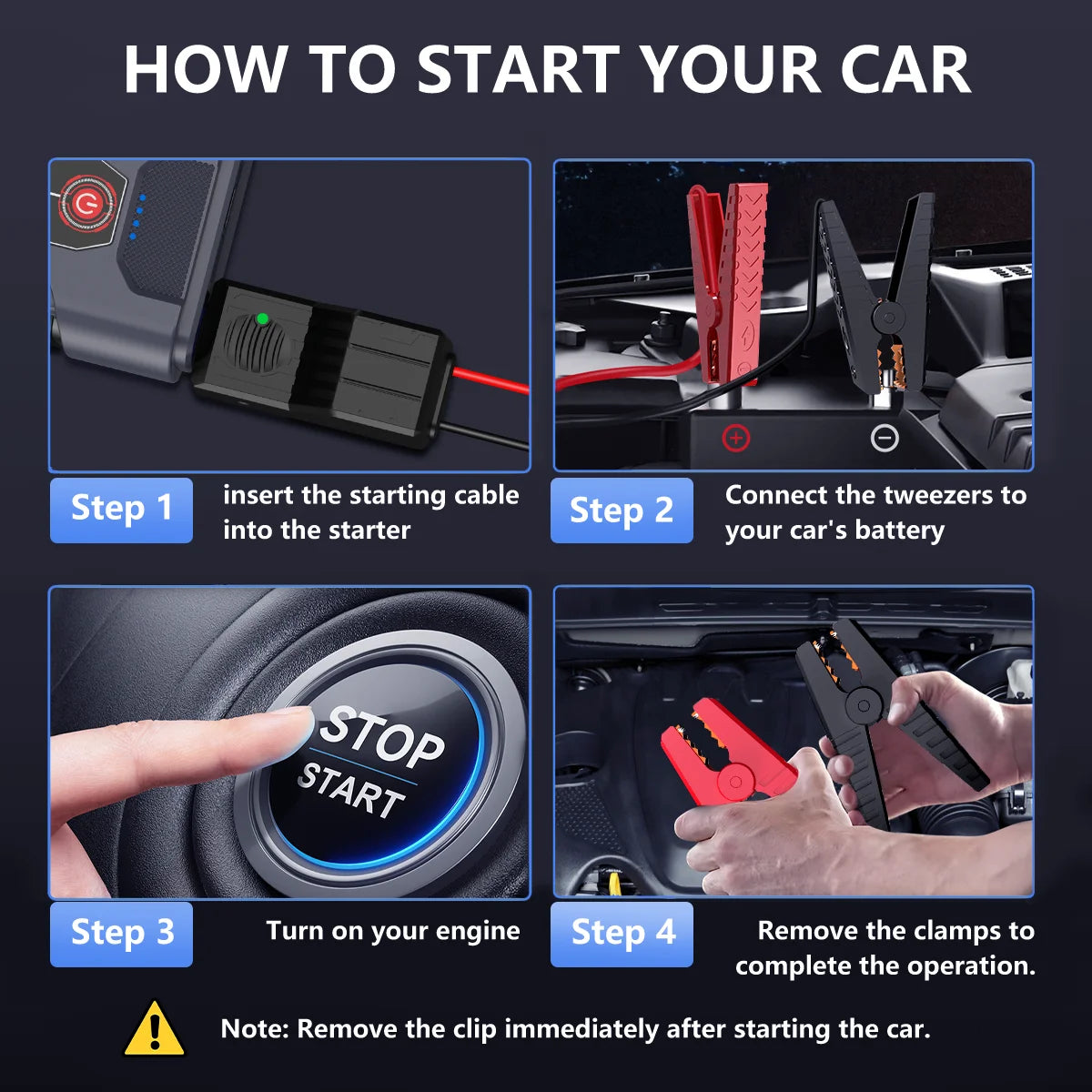 12V Portable Car Jump Starter & Battery Booster