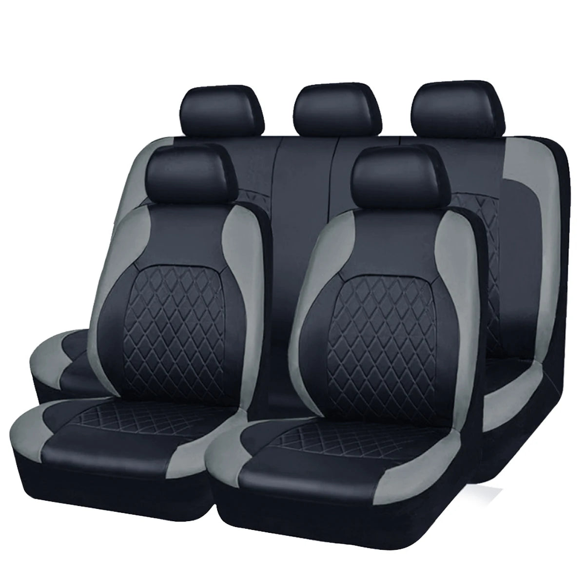 All-Season Quilted PU Leather Seat Covers (Full Set)