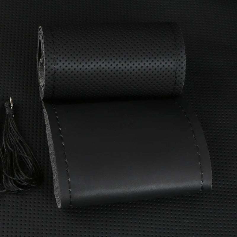 Premium Nappa Leather Steering Wheel Cover (38cm Universal Fit)