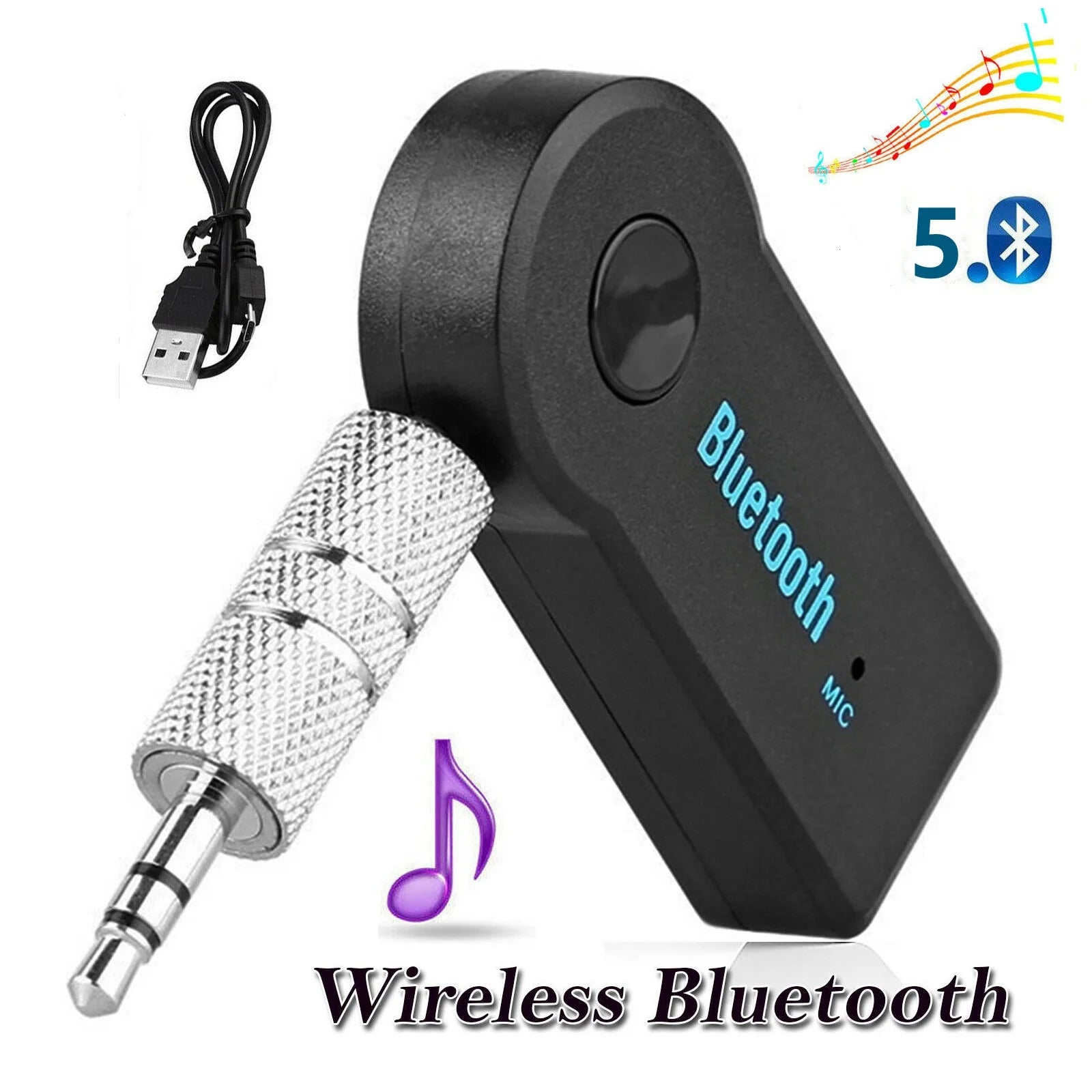 2-in-1 Bluetooth 5.0 Receiver + Hands-Free Adapter
