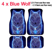 4-Piece Wolf Design Car Floor Mats (Universal SUV/Truck Fit)