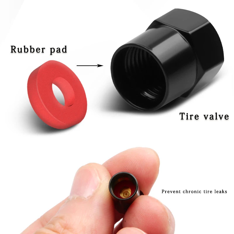 4-Pack Aluminum Valve Stem Caps (Alfa Romeo OEM Style)