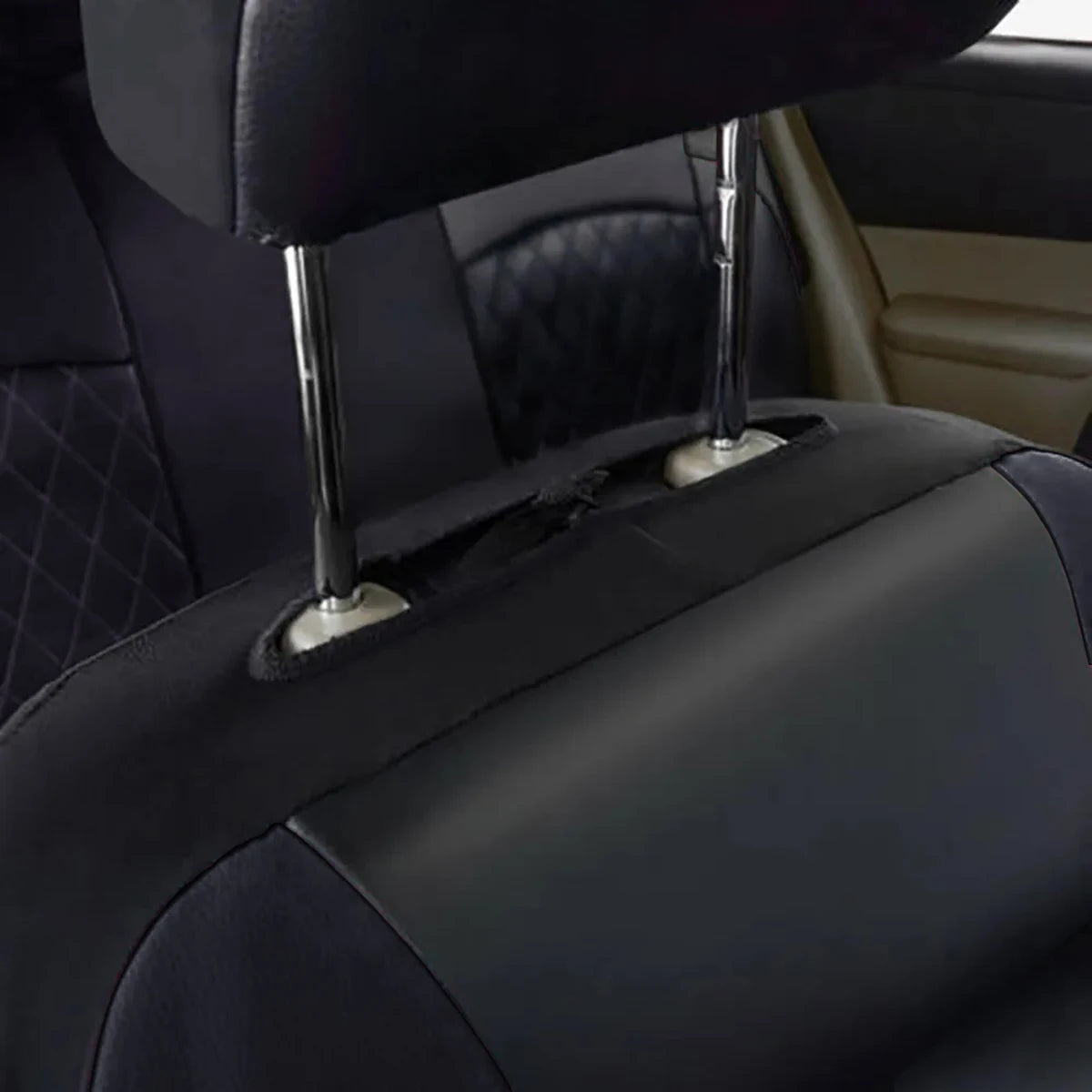 All-Season Quilted PU Leather Seat Covers (Full Set)