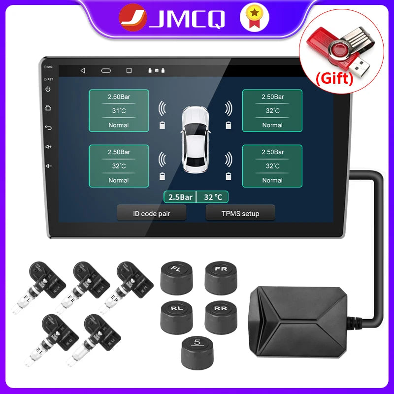 JMCQ USB Android TPMS – Real-Time Tire Pressure Monitoring