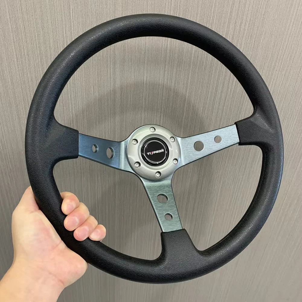 14" Universal Racing Steering Wheel (PU Leather Grip)