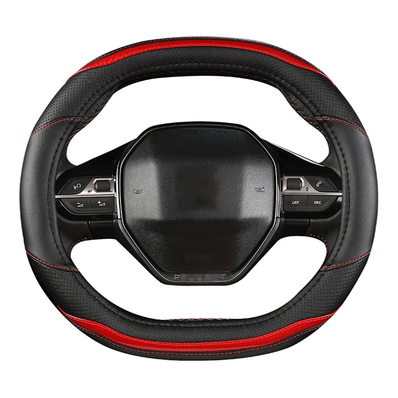 Carbon Fiber + PU Leather Steering Wheel Cover (Peugeot 3008/4008/5008)