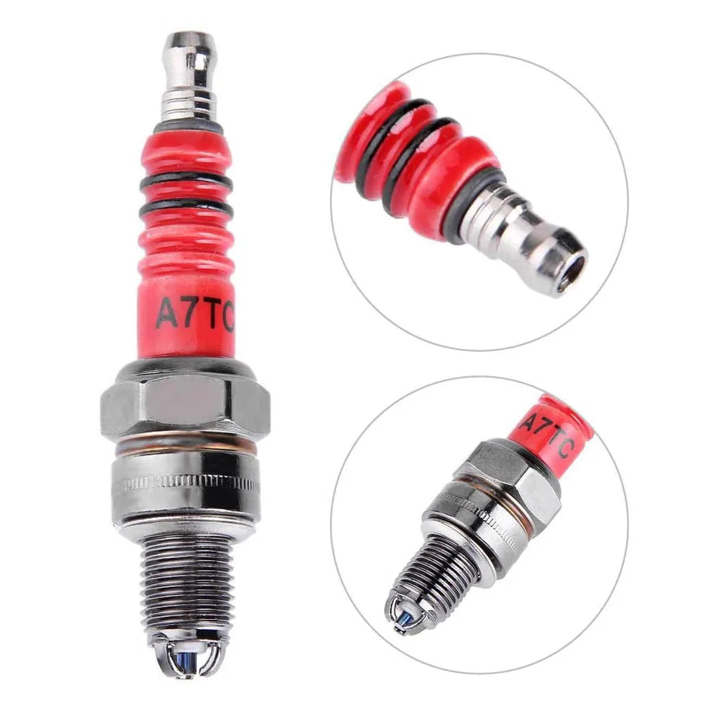 3-Electrode Racing Spark Plugs (A7TC/D8TC) – GY6/CG 50-150CC