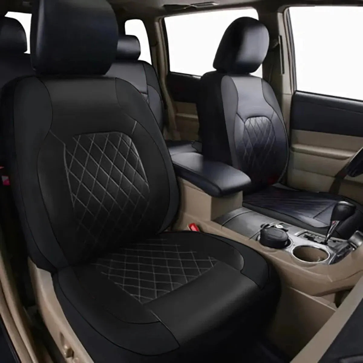 All-Season Quilted PU Leather Seat Covers (Full Set)