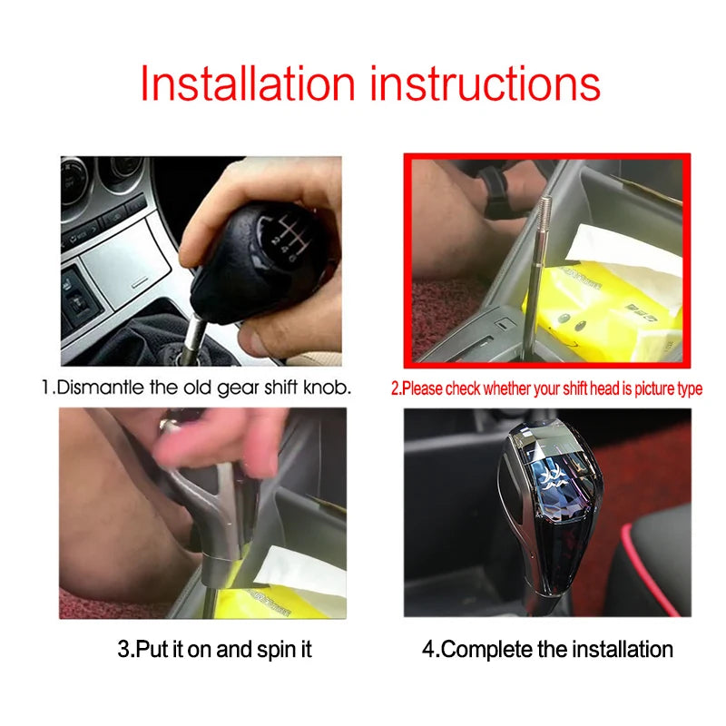 Universal Crystal Gear Shift Knob (Custom Logo Compatible)