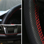 Premium Nappa Leather Steering Wheel Cover (38cm Universal Fit)