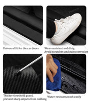 4-Pack Carbon Fiber Leather Door Sill Guards