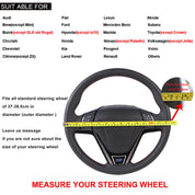 Premium Nappa Leather Steering Wheel Cover (38cm Universal Fit)