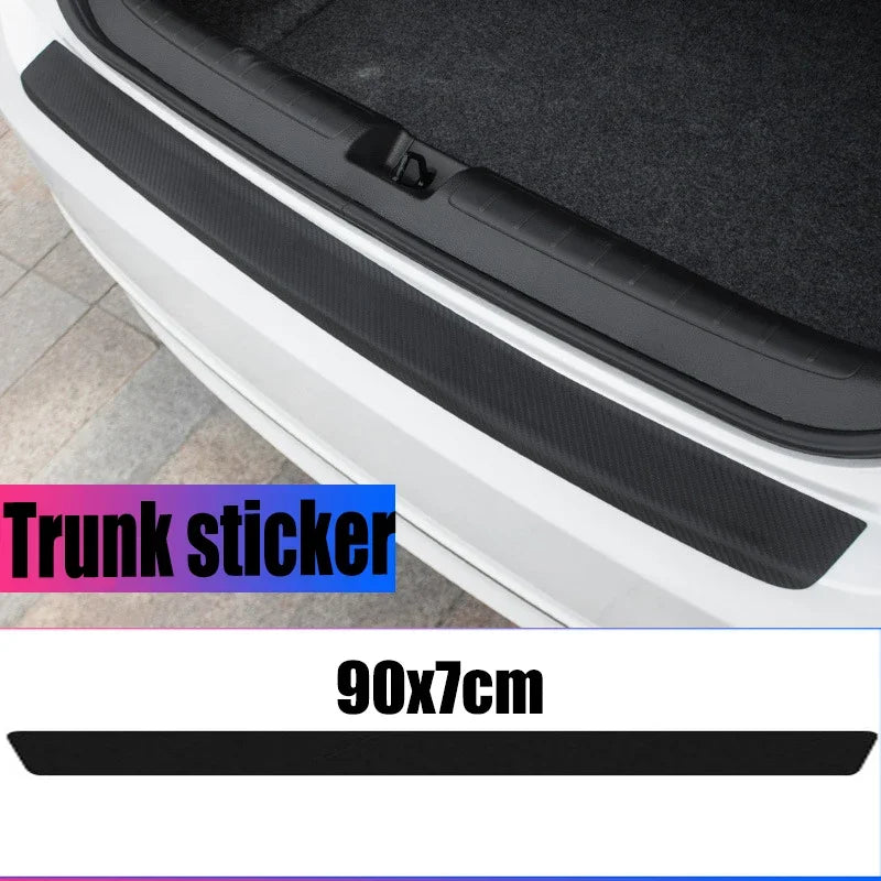 4-Pack Carbon Fiber Leather Door Sill Guards