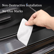 4-Pack Carbon Fiber Leather Door Sill Guards