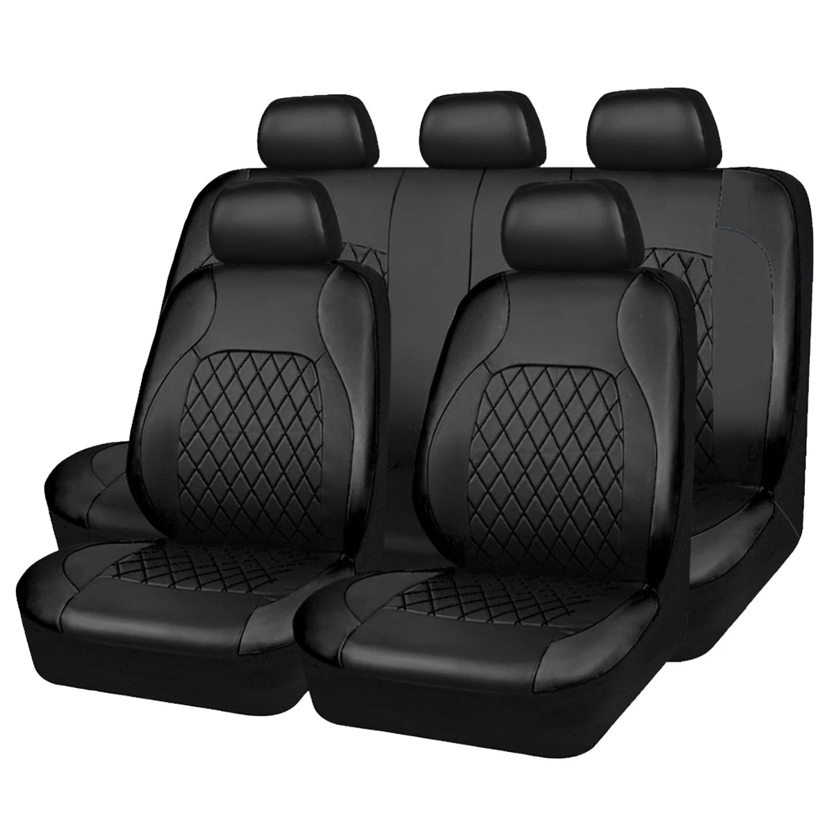 All-Season Quilted PU Leather Seat Covers (Full Set)