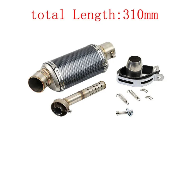 51mm Universal Motorcycle Exhaust Muffler Escape 310 370 440 mm Pipe 100cc-1000cc ATV GP Scooter For fz6 pcx125