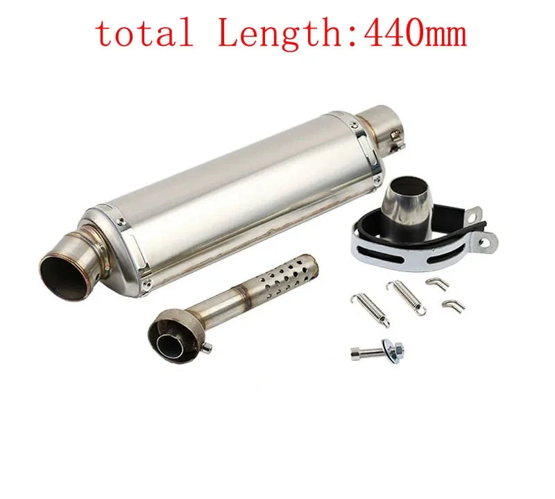 51mm Universal Motorcycle Exhaust Muffler Escape 310 370 440 mm Pipe 100cc-1000cc ATV GP Scooter For fz6 pcx125