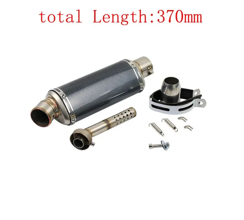51mm Universal Motorcycle Exhaust Muffler Escape 310 370 440 mm Pipe 100cc-1000cc ATV GP Scooter For fz6 pcx125