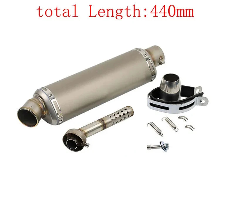 51mm Universal Motorcycle Exhaust Muffler Escape 310 370 440 mm Pipe 100cc-1000cc ATV GP Scooter For fz6 pcx125