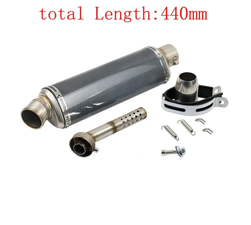 51mm Universal Motorcycle Exhaust Muffler Escape 310 370 440 mm Pipe 100cc-1000cc ATV GP Scooter For fz6 pcx125