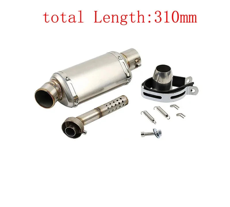 51mm Universal Motorcycle Exhaust Muffler Escape 310 370 440 mm Pipe 100cc-1000cc ATV GP Scooter For fz6 pcx125