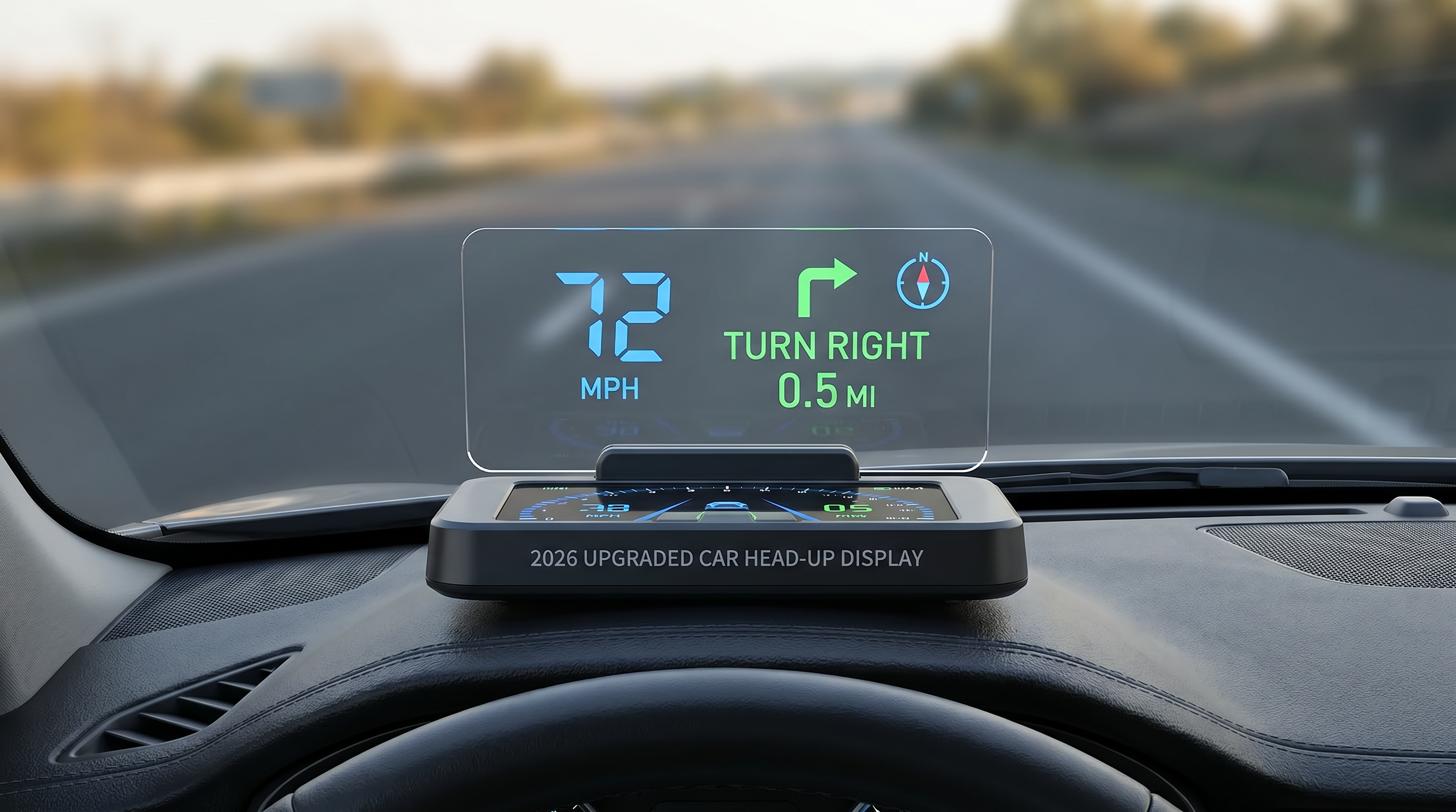 🚗✨ DriveVision™ GPS Head-Up Display (HUD)